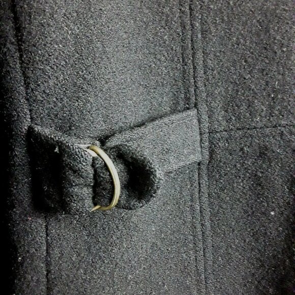 Braetan Black Wool Button Coat with Faux Fur Collar Women's Sz Small - Picture 5 of 7